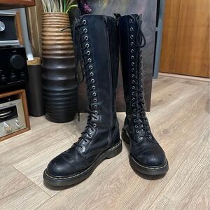 Doc Martens black 20-eye 1B60 knee high zipper boot women’s 8